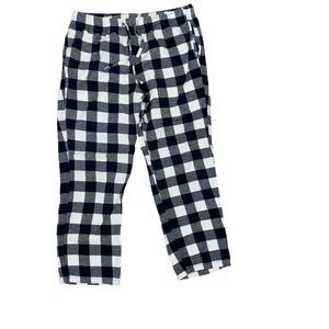 J. Crew blue and White plaid pajamas pants 100% cotton size L with pockets